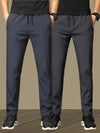 2-Pack Men's Casual Pants Stretch Elastic Waist Jogger Korean Classic Blue Black Gray Male Brand Trousers Plus Size - You Offer