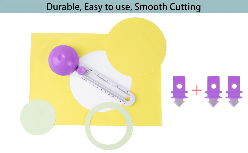 Adjustable Round Cutter for Paper Crafts - Manual Crafting Tool with Ergonomic Handle, Durable Plastic Circular Cutter for Scrapbooking, DIY Projects & Paper Art Projects, Crafting Supplies, Scrapbooking Essentials, Sleek Des