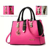 Women's Letter Detail Shoulder Bag, Elegant Double Handle Purse, Simple Large Handbag For Work