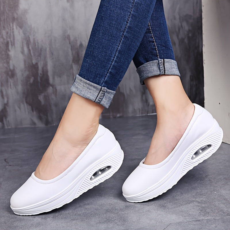 Comfy All-Season Women's Nursing Shoes with Air Cushion Support, Non-Slip Sole, Easy Slip-On Design