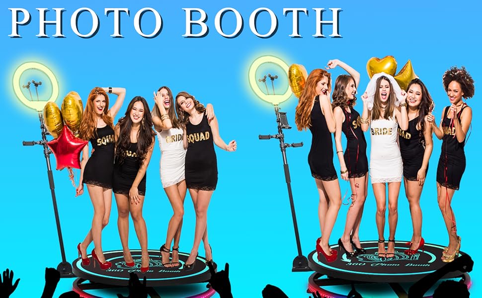 CHACKTOK 360 Photo Booth Machine for Parties 360 Spin Camera Booth with Extra Logo Customization Software APP Remote Automatic