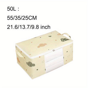 [Large Capacity Storage Bag] Large Capacity Foldable Clothes Storage Bag | Thick Fabric with Reinforced Handles, Sturdy Zipper & Transparent Window | Suitable for Quilts, Blankets, Bedding | Storage Bins, Baskets & Containers