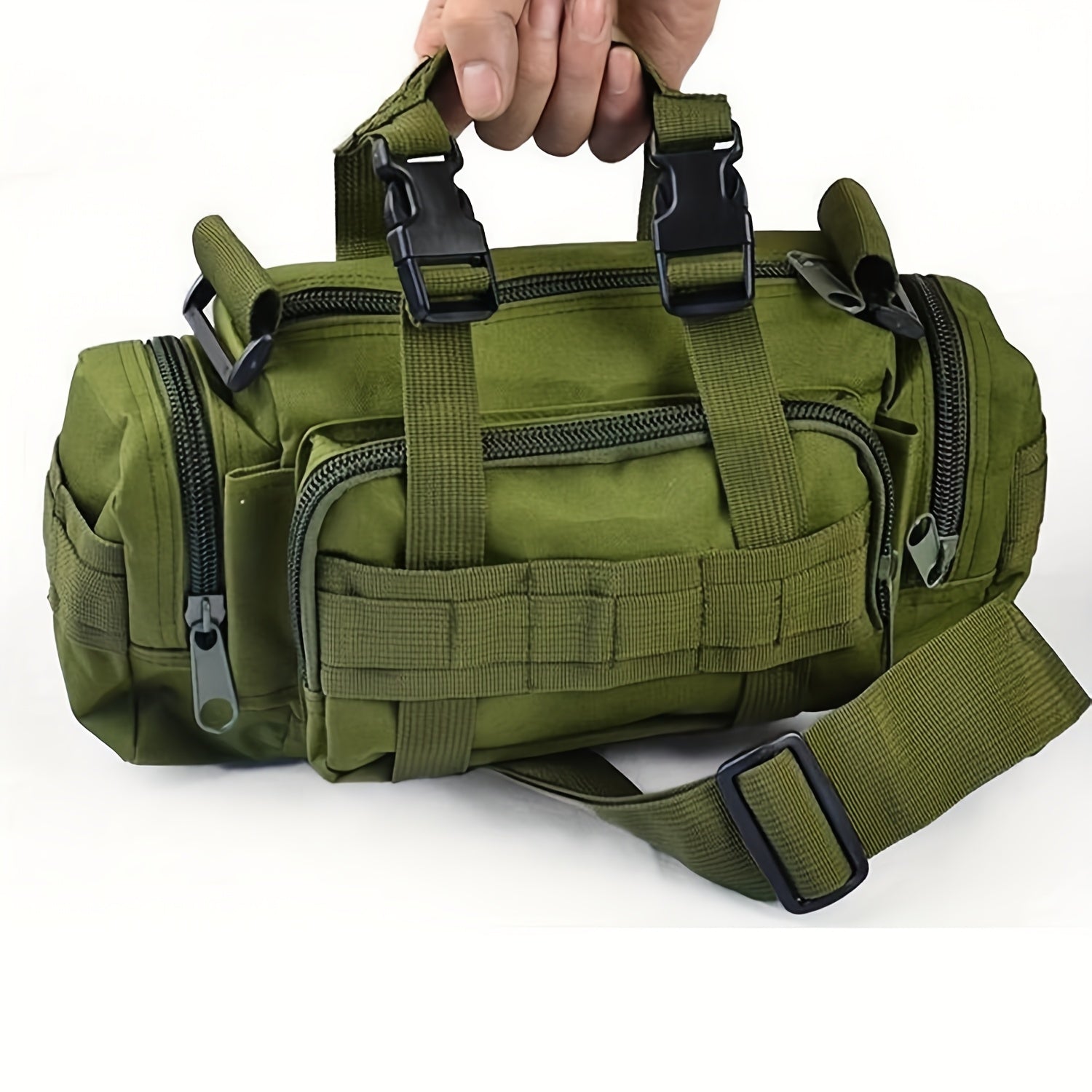 [Tactical Multi Tool Waist Pack] Tactical Multi-Tool Waist Pack - Black, Zippered, Durable Polyamide Fabric, Ideal for Cycling, Hiking, and Outdoor Activities, Outdoor Gear | Zippered Waist Pack | Adjustable Strap, Utility Wa