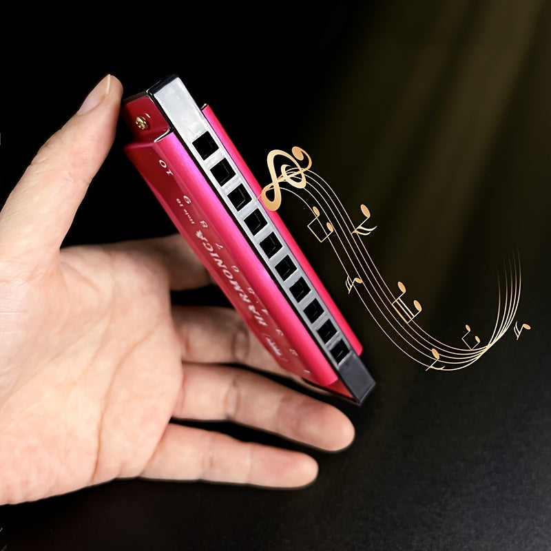 10 Hole Harmonica Mouth Organ Puzzle Musical Instrument Beginner Teaching Playing Gift Copper Core Resin Harmonica Eid Al-Adha Mubarak