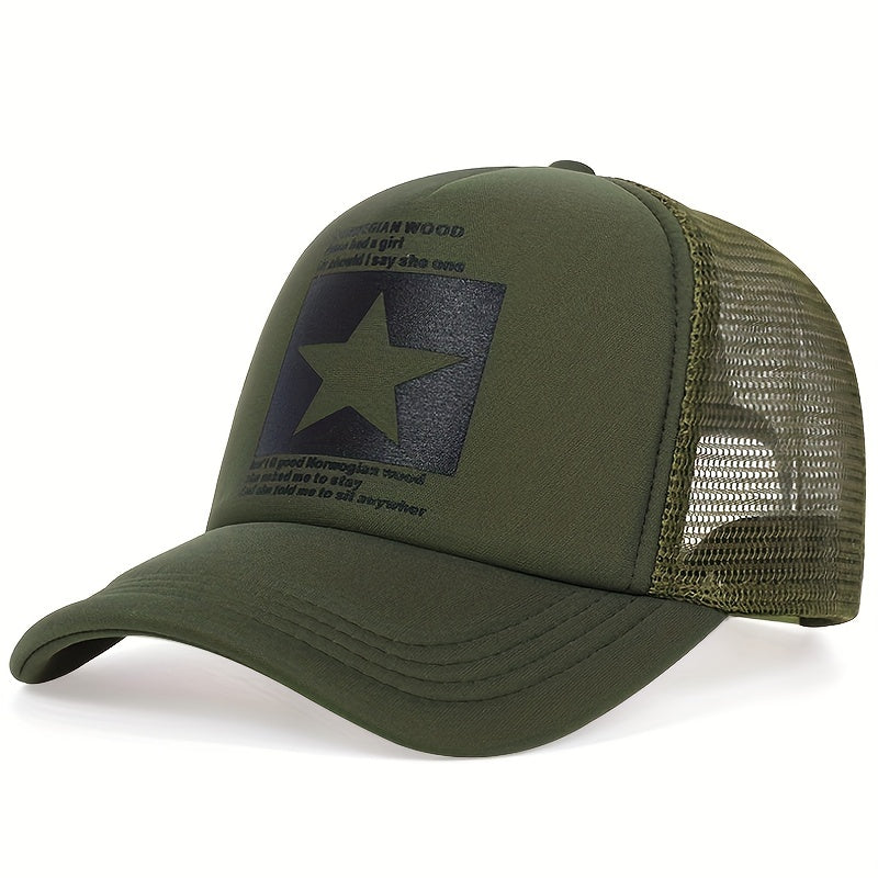 1pc Pentagram Breathable Baseball Cap Mesh Cap