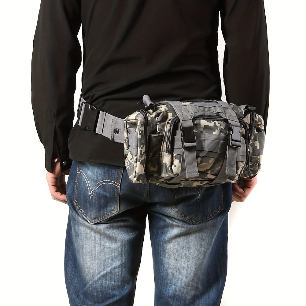 [Tactical Multi Tool Waist Pack] Tactical Multi-Tool Waist Pack - Black, Zippered, Durable Polyamide Fabric, Ideal for Cycling, Hiking, and Outdoor Activities, Outdoor Gear | Zippered Waist Pack | Adjustable Strap, Utility Wa