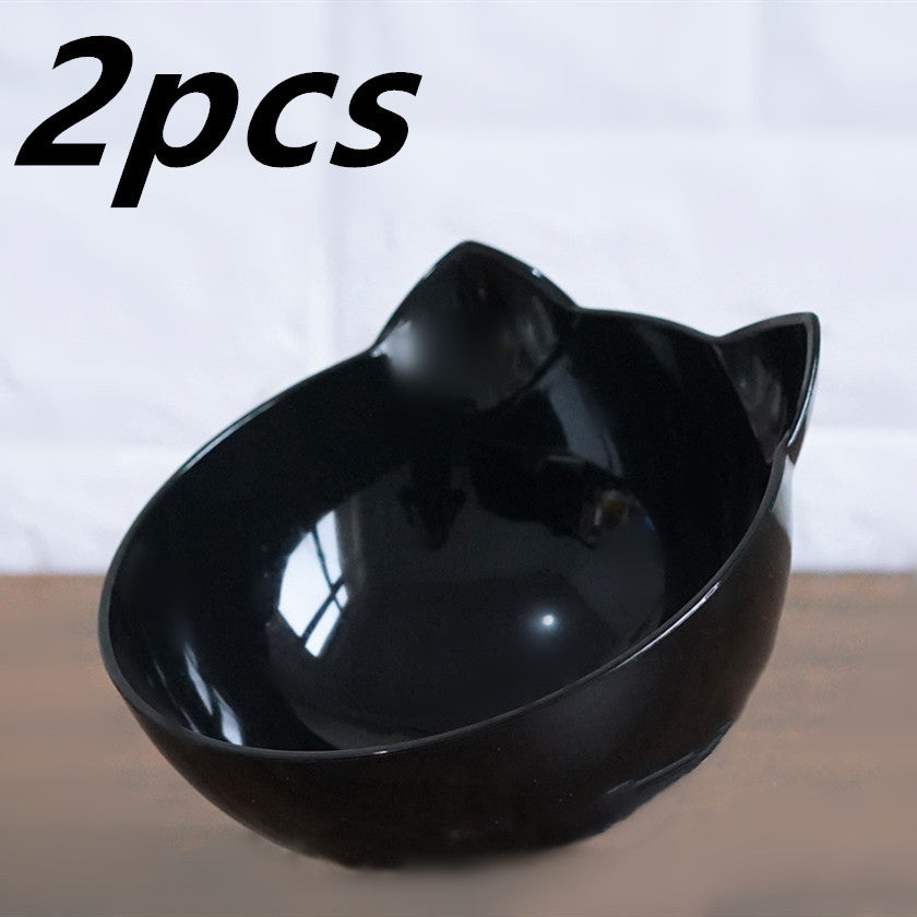 New Inclined Food Cat Ear Oblique Mouth Transparent Single Pet Bowl - You Offer