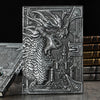 AOXUNDIY Embossed Dragon Journal Notebook, Animal Theme Plain Ruling Writing Pad with 3D Metal Dinosaur Design, Dinosaur Room Decor