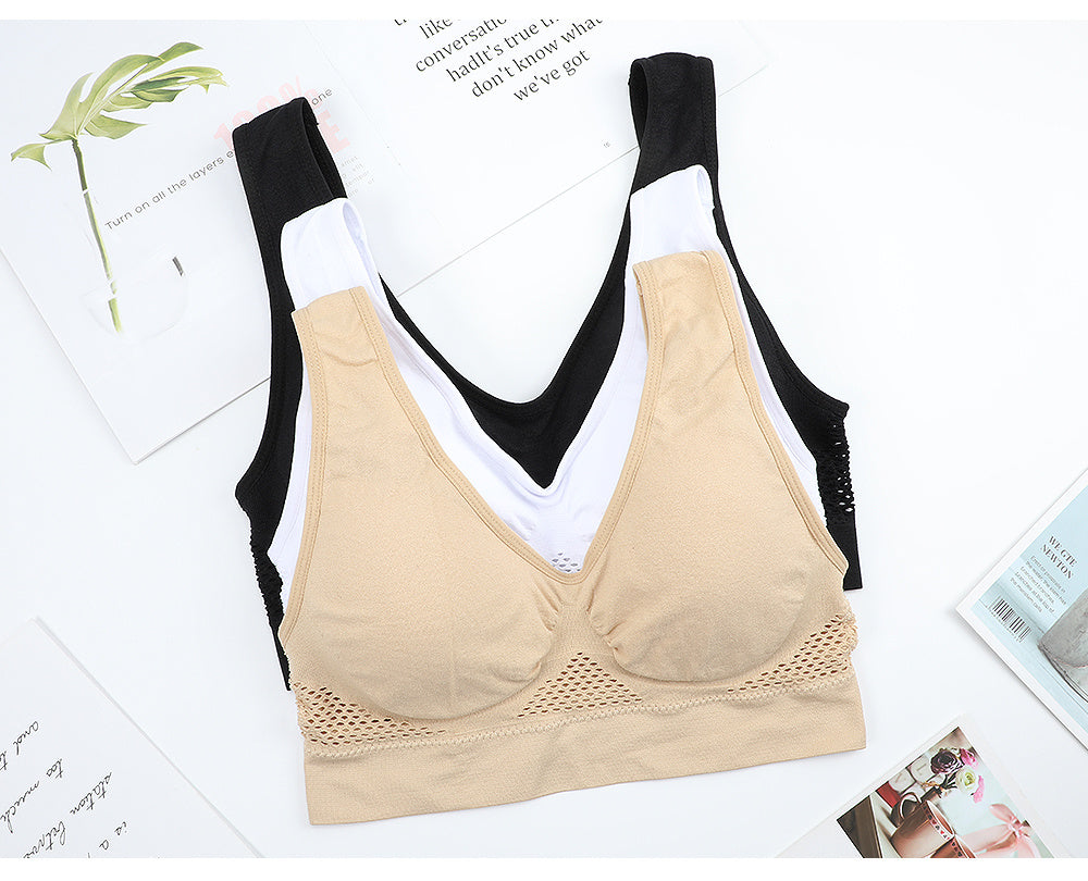 [Gentle Care] Plus Size Seamless Sports Bra for Women - Purple, Breathable Mesh Fabric, Push-Up with Removable Pads, Comfort Fit Vest Style, Sizes 36XL to 40XL, Plus Size Bra