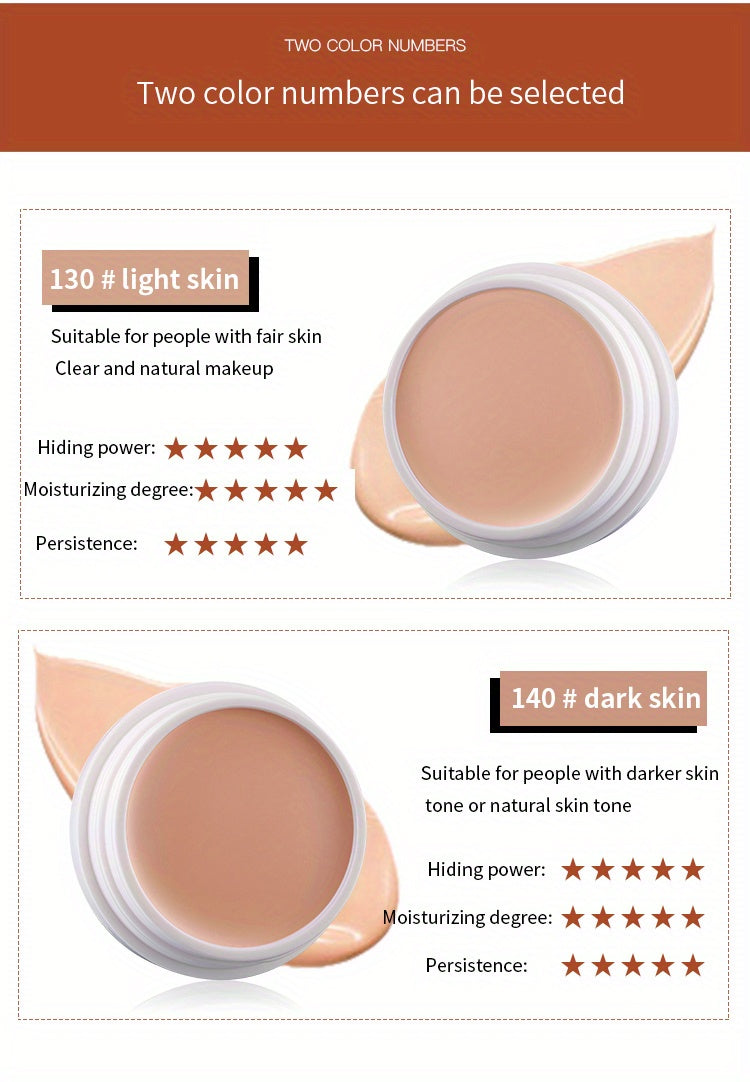 2 Tone High Coverage Concealer Cream, Concealer For Dark Circles Acne Marks Spot Freckles Blemishes, Long Wear Waterproof Liquid Foundation Cream Contain Plant Squalane