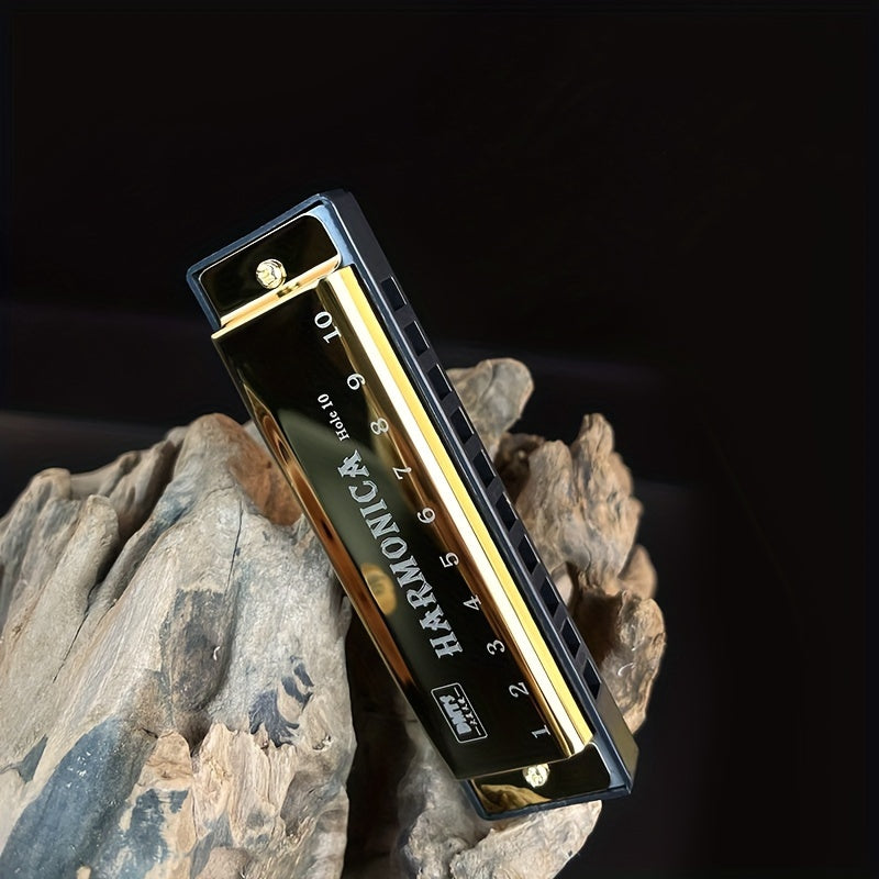 10 Hole Harmonica Mouth Organ Puzzle Musical Instrument Beginner Teaching Playing Gift Copper Core Resin Harmonica Eid Al-Adha Mubarak