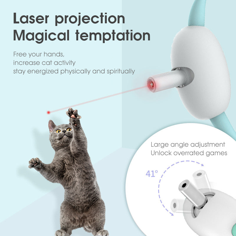 Automatic Cat Toy Smart Laser Teasing Cat Collar Electric USB Charging Kitten Amusing Toys Interactive Training Pet Items - You Offer