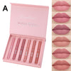 6 Pcs Lip Glaze Lipstick 6 Sets Non Stick Cup Nude Skin Color Lip Gloss Cute Set Box Long Lasting Non Stick Cup Does Not Fade Waterproof Lip Gloss Lipstick Gel, Valentine's Day Gifts For Women