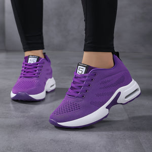 KOWAYI Women's Lightweight Breathable Mesh Low-Top Sneakers - Summer Casual Shoes with Cushioned Comfort, Black & White Accents for Walking, Errands & Casual Attire, Sporty Lifestyle Shoes | Modern Sneakers | Breathable Mesh