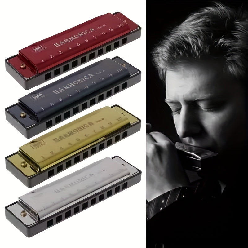 10 Hole Harmonica Mouth Organ Puzzle Musical Instrument Beginner Teaching Playing Gift Copper Core Resin Harmonica Eid Al-Adha Mubarak