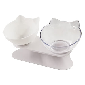 New Inclined Food Cat Ear Oblique Mouth Transparent Single Pet Bowl - You Offer