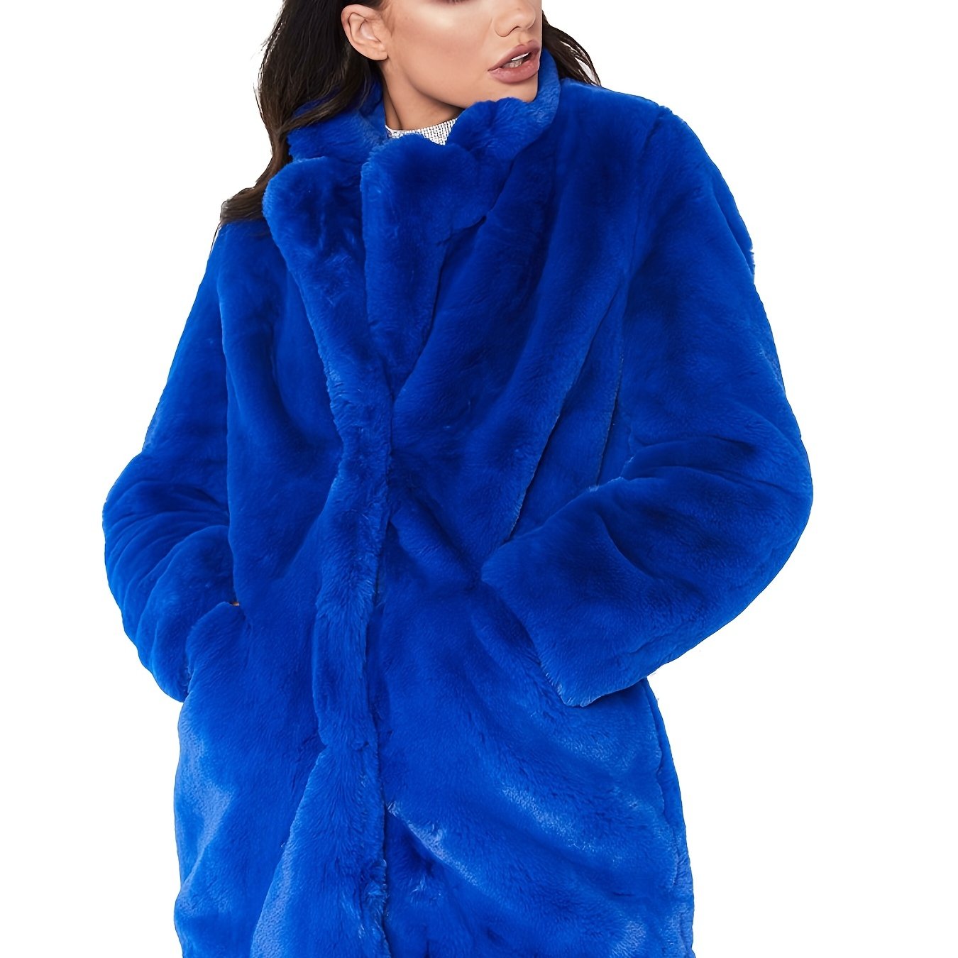 Warm Plush Winter Long Sleeve Coat, Casual Loose Fashion Teddy Outerwear for Women