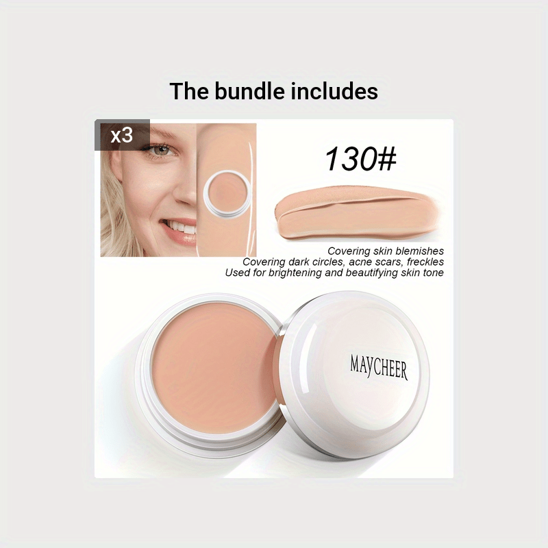 2 Tone High Coverage Concealer Cream, Concealer For Dark Circles Acne Marks Spot Freckles Blemishes, Long Wear Waterproof Liquid Foundation Cream Contain Plant Squalane