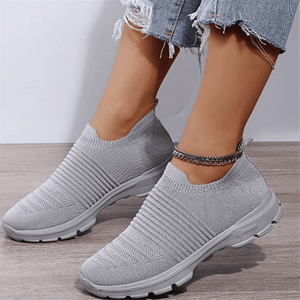Women's Knit Soft Sole Breathable Mesh Sneakers, Solid Color Slip On Shoes, Women's Footwear