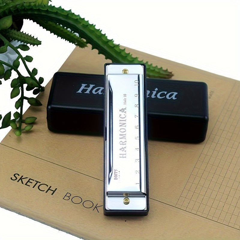 10 Hole Harmonica Mouth Organ Puzzle Musical Instrument Beginner Teaching Playing Gift Copper Core Resin Harmonica Eid Al-Adha Mubarak