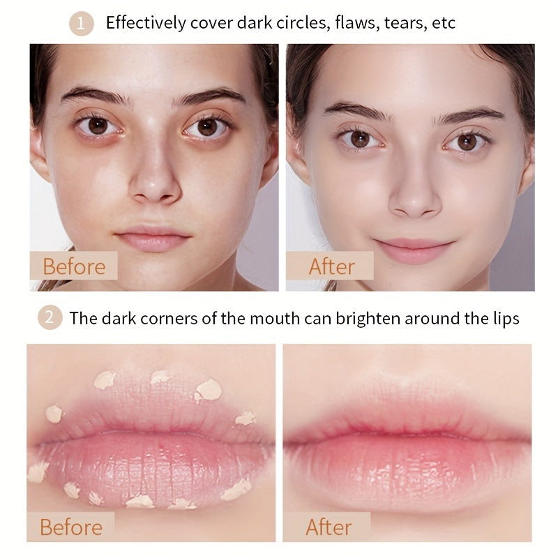 2 Tone High Coverage Concealer Cream, Concealer For Dark Circles Acne Marks Spot Freckles Blemishes, Long Wear Waterproof Liquid Foundation Cream Contain Plant Squalane