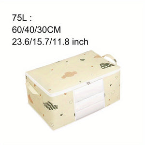 [Large Capacity Storage Bag] Large Capacity Foldable Clothes Storage Bag | Thick Fabric with Reinforced Handles, Sturdy Zipper & Transparent Window | Suitable for Quilts, Blankets, Bedding | Storage Bins, Baskets & Containers