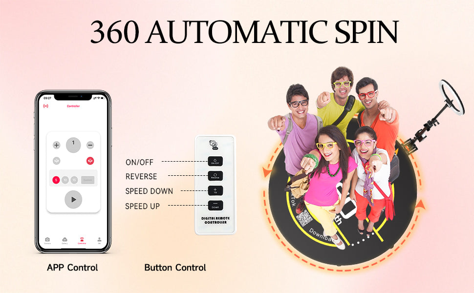 CHACKTOK 360 Photo Booth Machine for Parties 360 Spin Camera Booth with Extra Logo Customization Software APP Remote Automatic